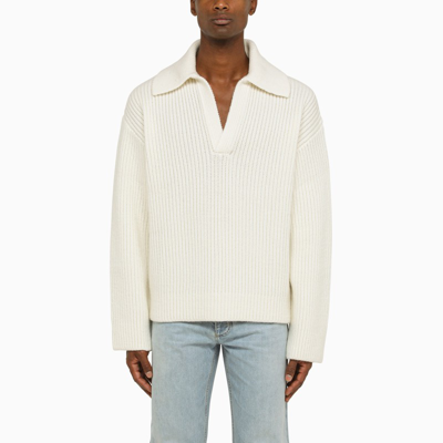 Shop Bottega Veneta | Ribbed Chalk Sweater In White