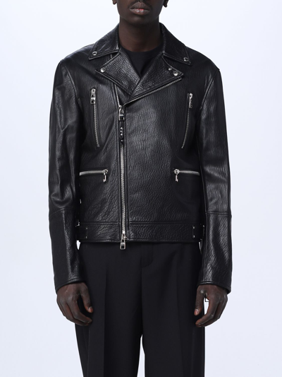 Shop Alexander Mcqueen Jacket In Grained Lambskin In Black