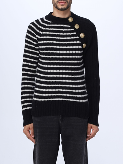 Shop Balmain Sweater In Cashmere Blend In Black
