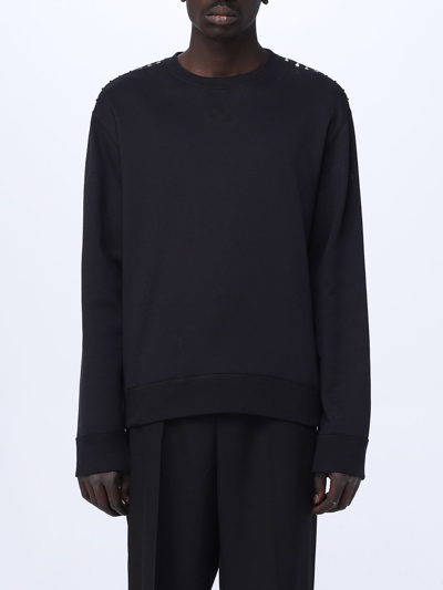 Shop Valentino Cotton Blend Sweatshirt In Black