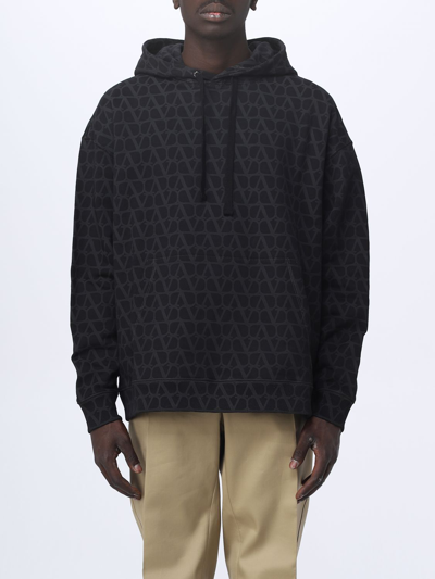Shop Valentino Sweatshirt In Stretch Cotton In Black