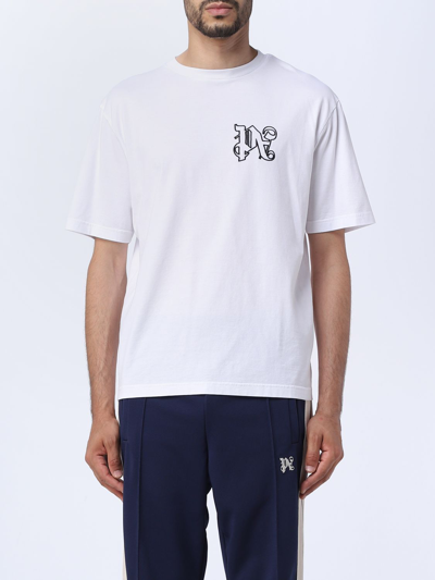 Shop Palm Angels Cotton T-shirt In White