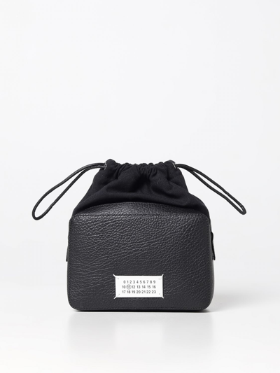 Maison Margiela Logo Patch Small Satchel Bag In Black