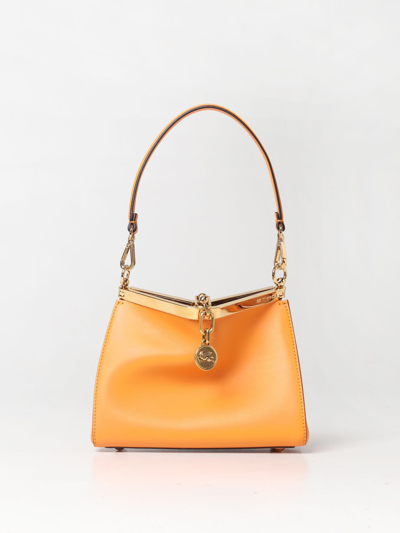 Shop Etro Vela Bag In Leather In Orange
