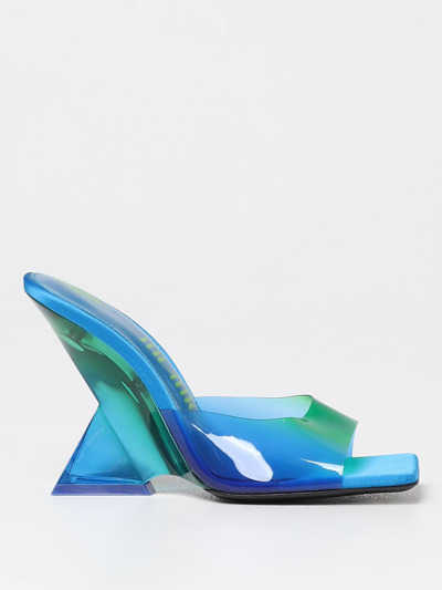 Shop Attico Cheope Sandals In Fabric And Pvc In Blue