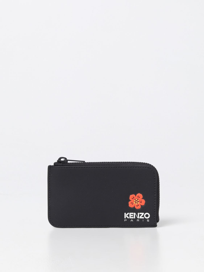 Shop Kenzo Boke Credit Card Holder In Leather In Black