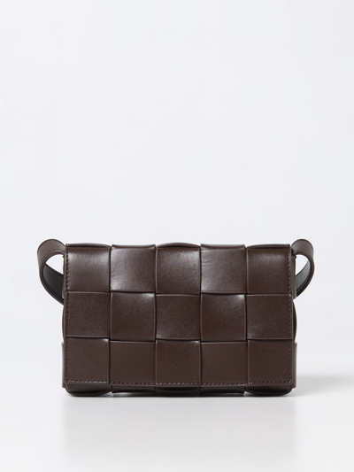 Shop Bottega Veneta Cassette Bag In Woven Leather In Brown