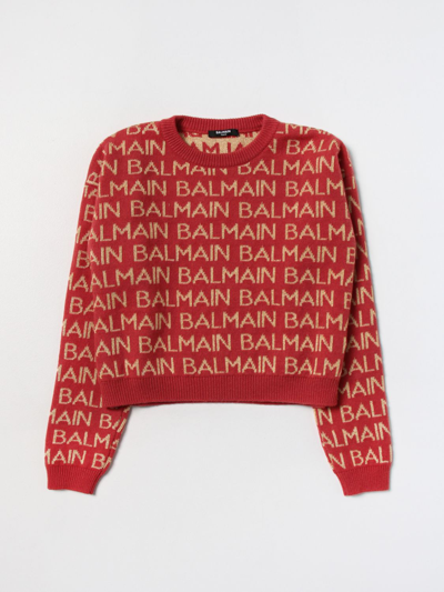 Shop Balmain Sweater  Kids Kids Color Red