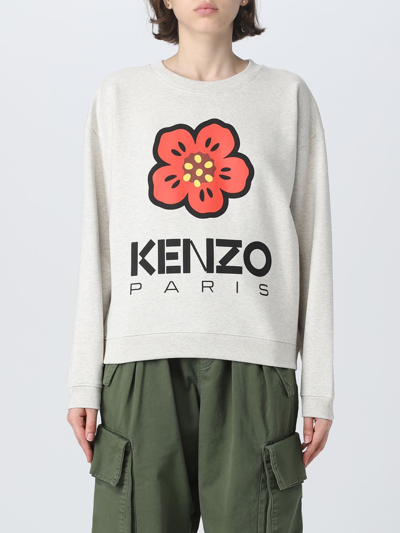 Shop Kenzo Flower Boke  Sweatshirt In Cotton In Beige