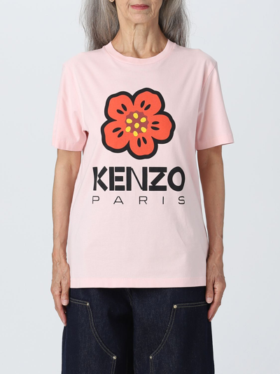 Shop Kenzo Cotton T-shirt In Pink