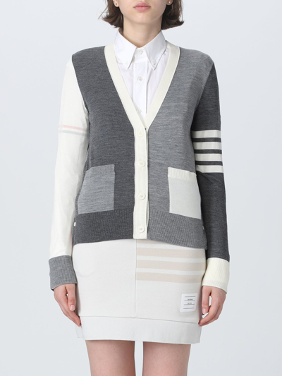 Shop Thom Browne Cardigan In Wool Blend In Grey