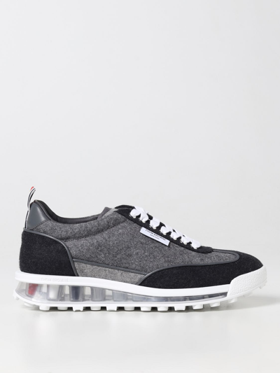 Shop Thom Browne Tech Runner Sneakers In Wool Felt In Grey