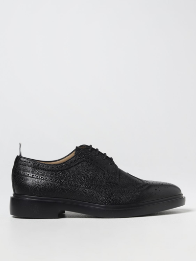 Shop Thom Browne Derby Shoes In Grained Leather In Black