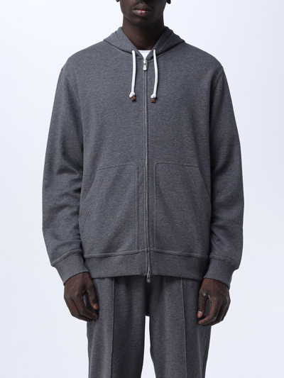 Shop Brunello Cucinelli Sweatshirt In Cotton Blend In Grey