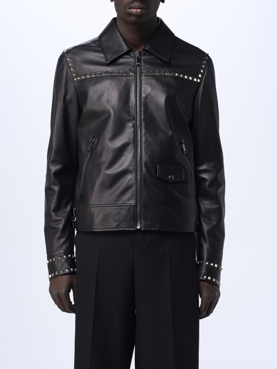valentino ブラックレザージャケット VALENTINO ヴァレンティノ レザージャケット サイズ:XL ブラック