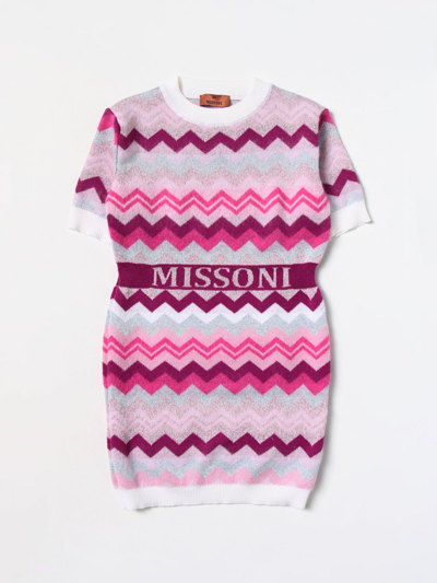 Shop Missoni Wool Blend Dress In Pink