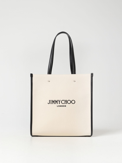 Shop Jimmy Choo Bag In Canvas In Natural