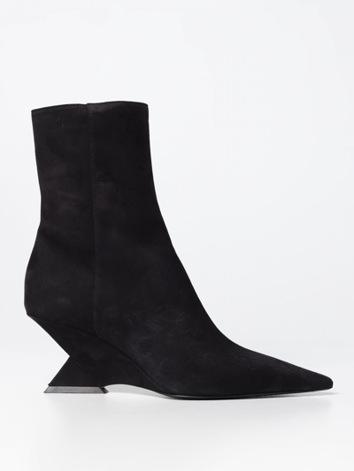 Shop Attico Cheope Suede Ankle Boots In Black