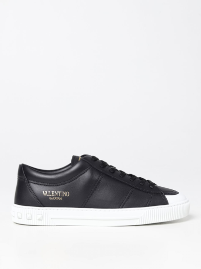 Shop Valentino Cityplanet Sneakers In Leather In Black