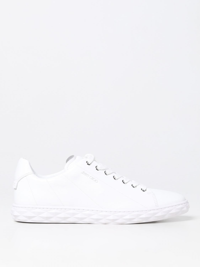 Shop Jimmy Choo Diamond Light Sneakers In Nappa Leather In White