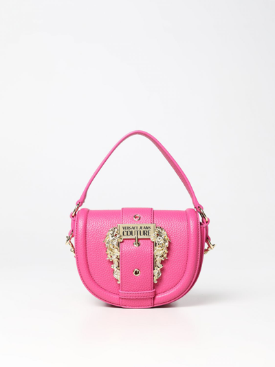 Shop Versace Jeans Couture Bag In Grained Synthetic Leather In Fuchsia