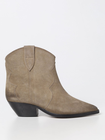 Shop Isabel Marant Dewina  Ankle Boot In Used Suede In Dove Grey