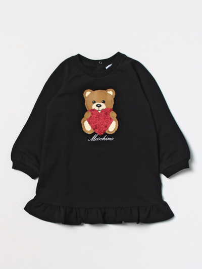 Shop Moschino Baby Dress In Cotton In Black