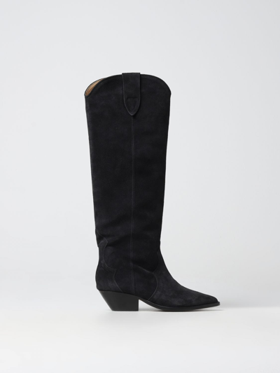 Shop Isabel Marant Denvee  Boot In Suede In Black