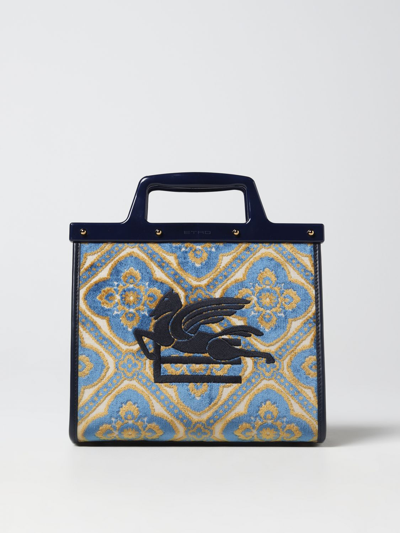 Shop Etro Love Trotter  Bag In Jacquard Cotton In Blue