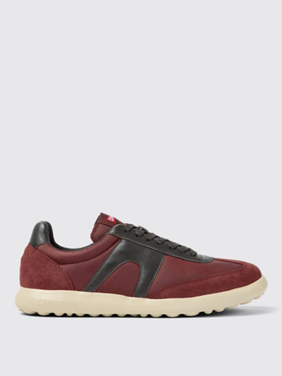 Shop Camper Pelotas Xlite Sneakers In Leather And Recycled Polyester In Burgundy
