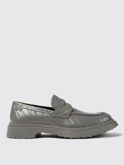 Shop Camper Twins Moccasins In Leather In Grey