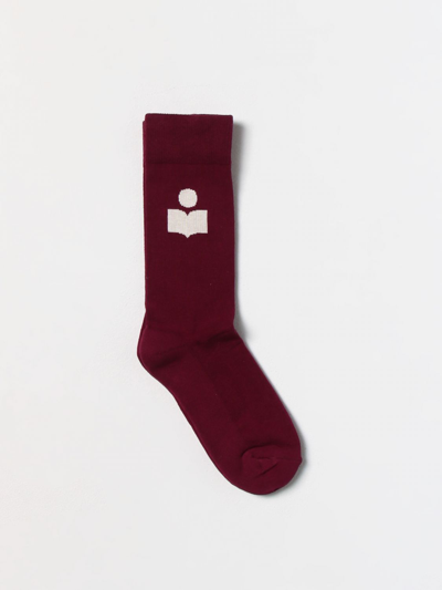Shop Isabel Marant Socks In Cotton Blend In Burgundy