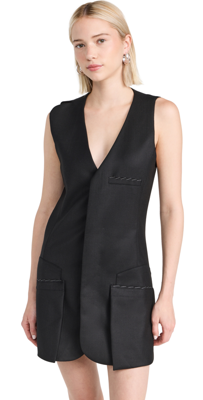 Shop Victoria Beckham Sleeveless Tailored Mini Dress Black