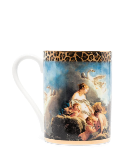 Shop Roberto Cavalli Home Wild Leda-print Porcelain Mug In Jc018