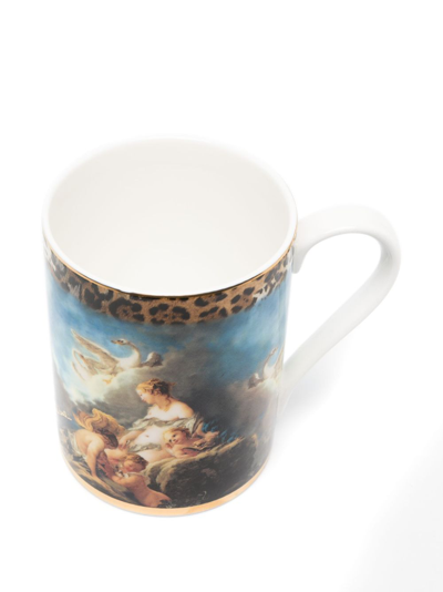 Shop Roberto Cavalli Home Wild Leda-print Porcelain Mug In Jc018