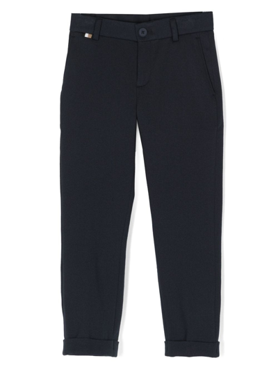 Shop Bosswear Ceremony Cotton-blend Chino Trousers In Blue