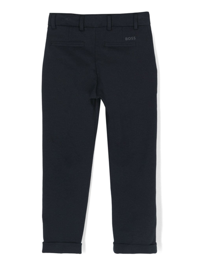 Shop Bosswear Ceremony Cotton-blend Chino Trousers In Blue