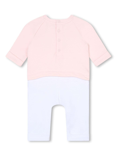 Shop Givenchy Logo-bouclé Wool Romper In Pink