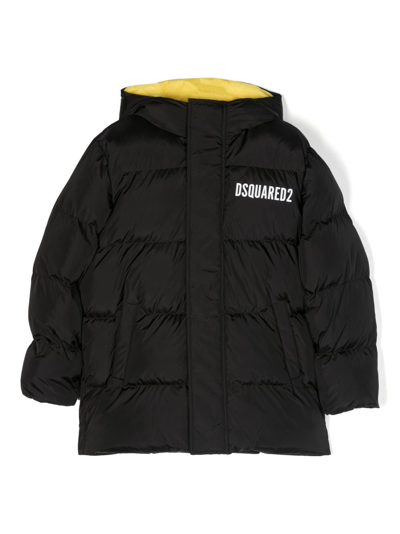 Shop Dsquared2 Padded Hooded Jacket In Black