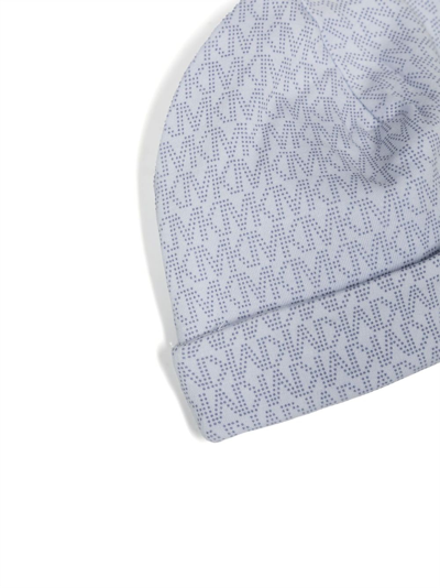 Shop Michael Kors Monogram-print Cotton Babygrow Set In Blue