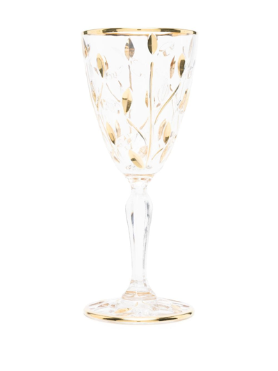 Shop Les-ottomans Crystal Goblet Glasses (set Of Four) In Neutrals