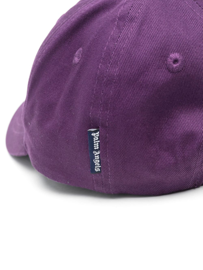 Shop Palm Angels Logo-embroidered Baseball Cap In Purple