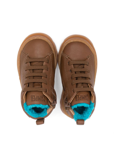 Camper Brutus Leather Boots In Brown