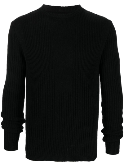 Shop Rick Owens Long-sleeved Recycled-cashmere Blend Jumper In Black