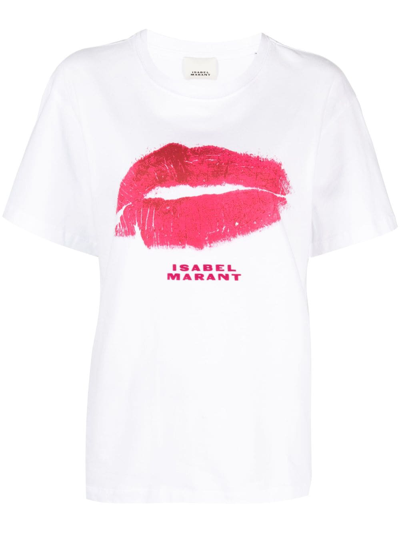 Isabel Marant T-shirt With Round Neck And Short Sleeves In White