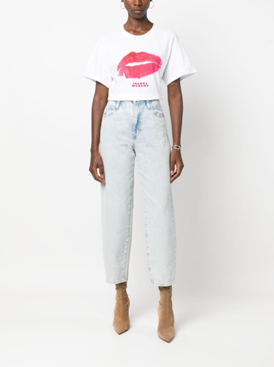 Shop Isabel Marant Ben Logo-print T-shirt In White