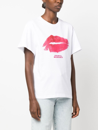 Isabel Marant T-shirt With Round Neck And Short Sleeves In White