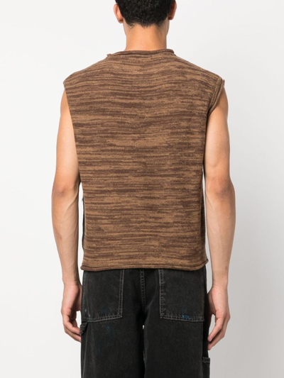 Shop Andersson Bell Crew-neck Knit Vest In Brown