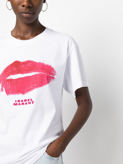 Isabel Marant T-shirt With Round Neck And Short Sleeves In White