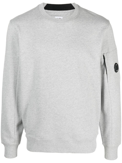 Shop C.p. Company Long-sleeve Cotton Sweatshirt In Grey